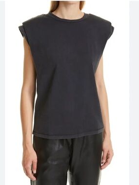 Anine Bing Tanner Cotton Puff Shoulder Tank Top Size Small